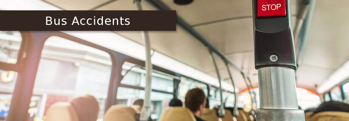 Bus Accidents Personal Injury Cases - Law Offices of Brian Larsen inside commuter bus to illustrate a personal injury case we handle