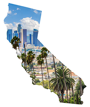 Bay Area Personal Injury Attorneys - Law Offices of Brian Larsen california outline with city view